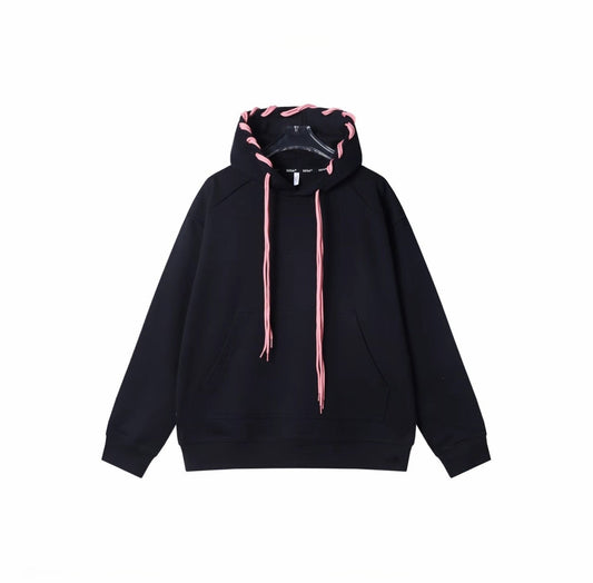 Pink Drawstring Hip-Hop Hoodie