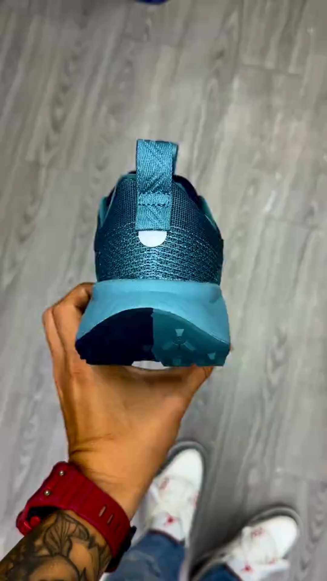 Teal Platform Stretch Sneakers