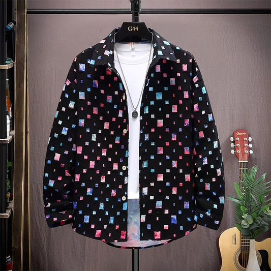 Distressed Colorful Checkerboard Coat