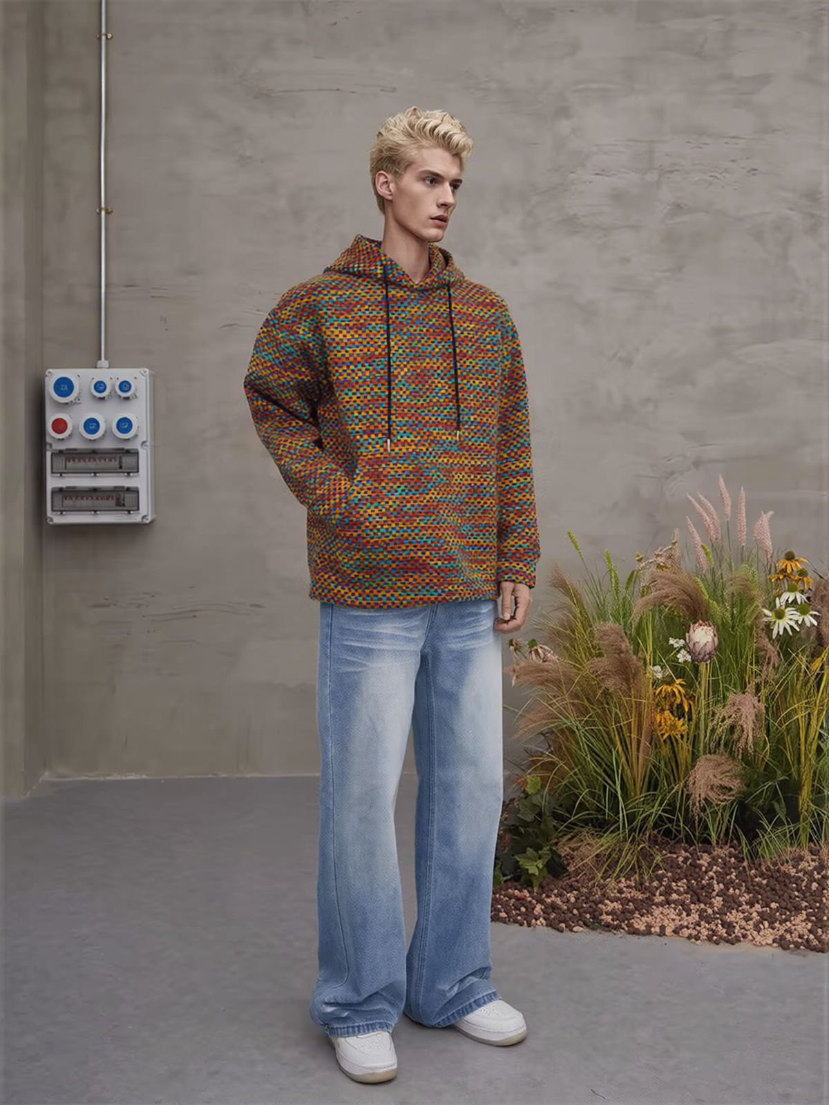 Colorful Knitted Hoodie
