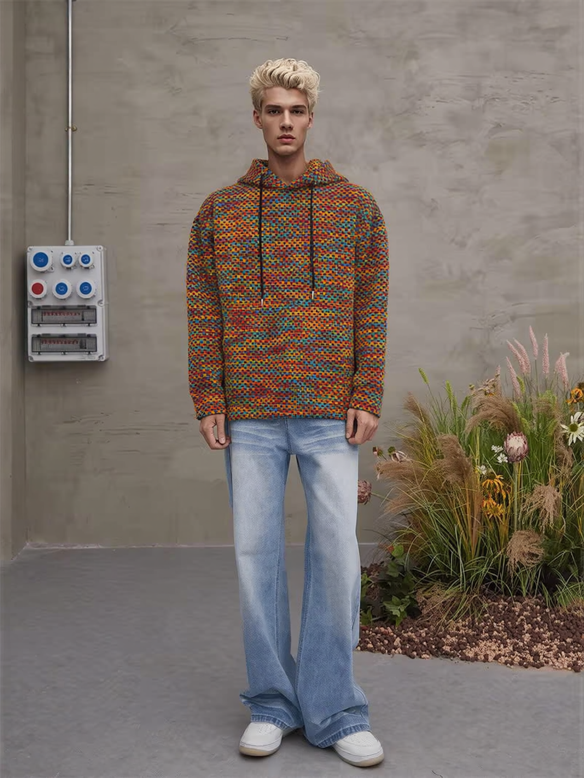 Colorful Knitted Hoodie