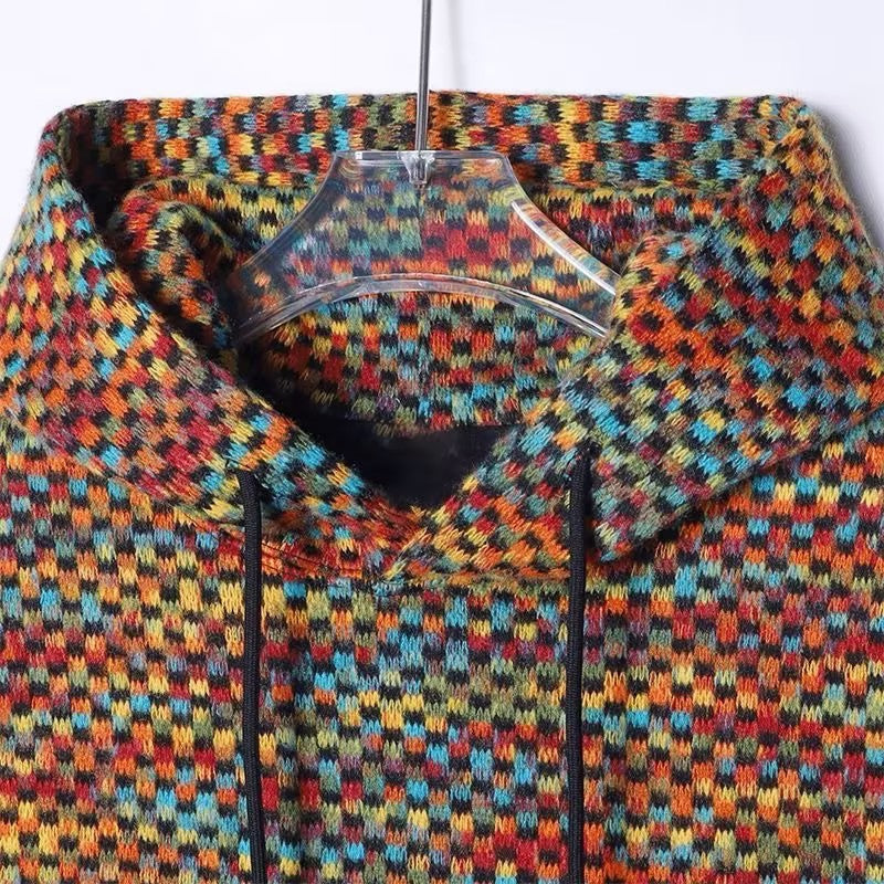 Colorful Knitted Hoodie