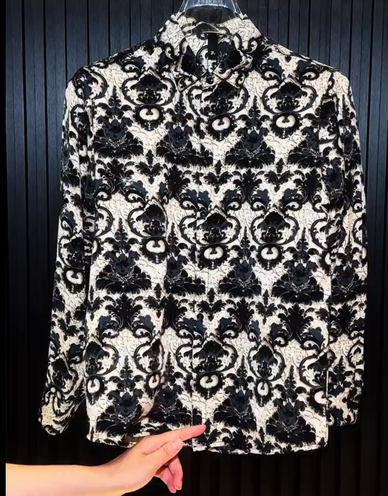 Men's Printed Long-Sleeve Shirt