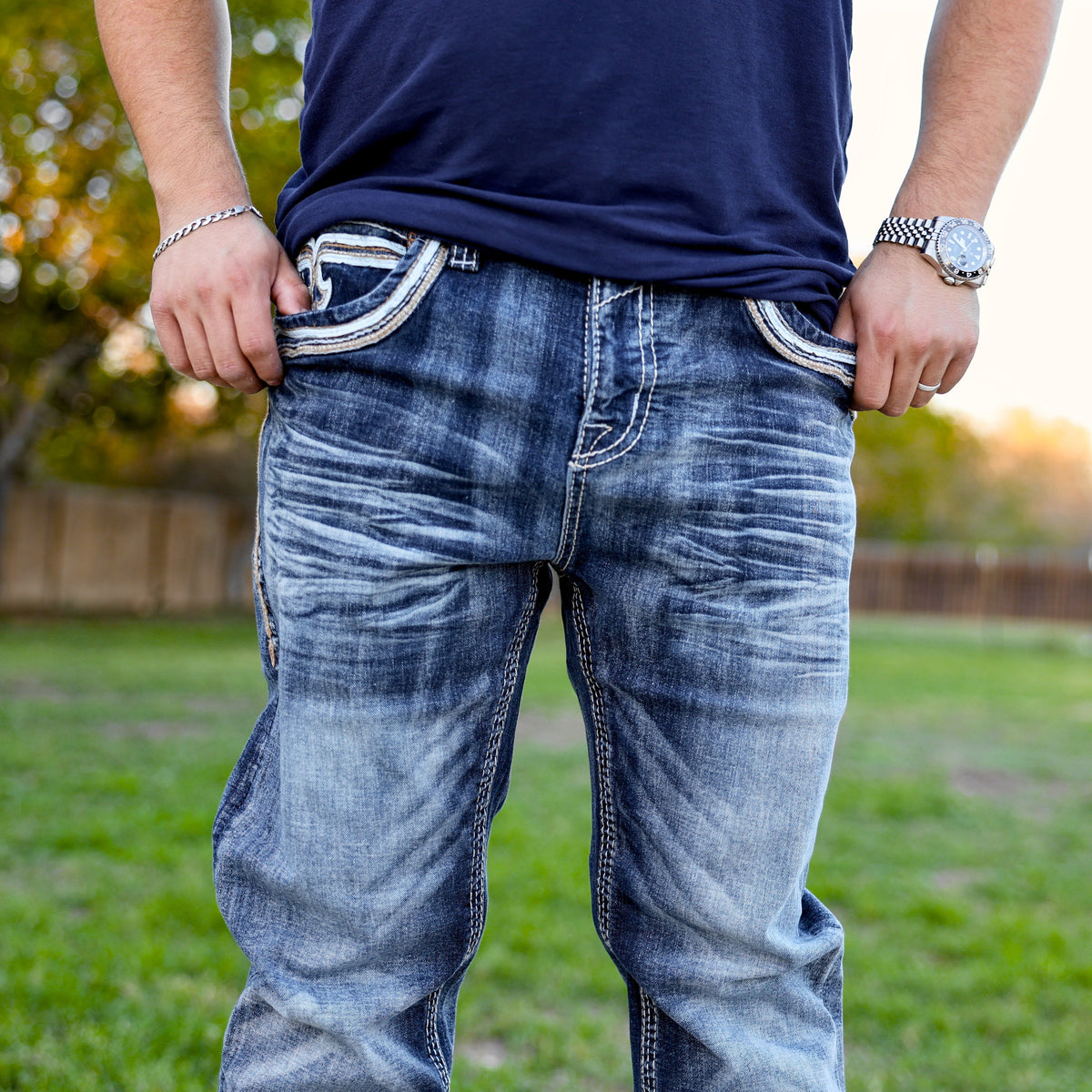 Men’s Straight Fit Blue Jean-049