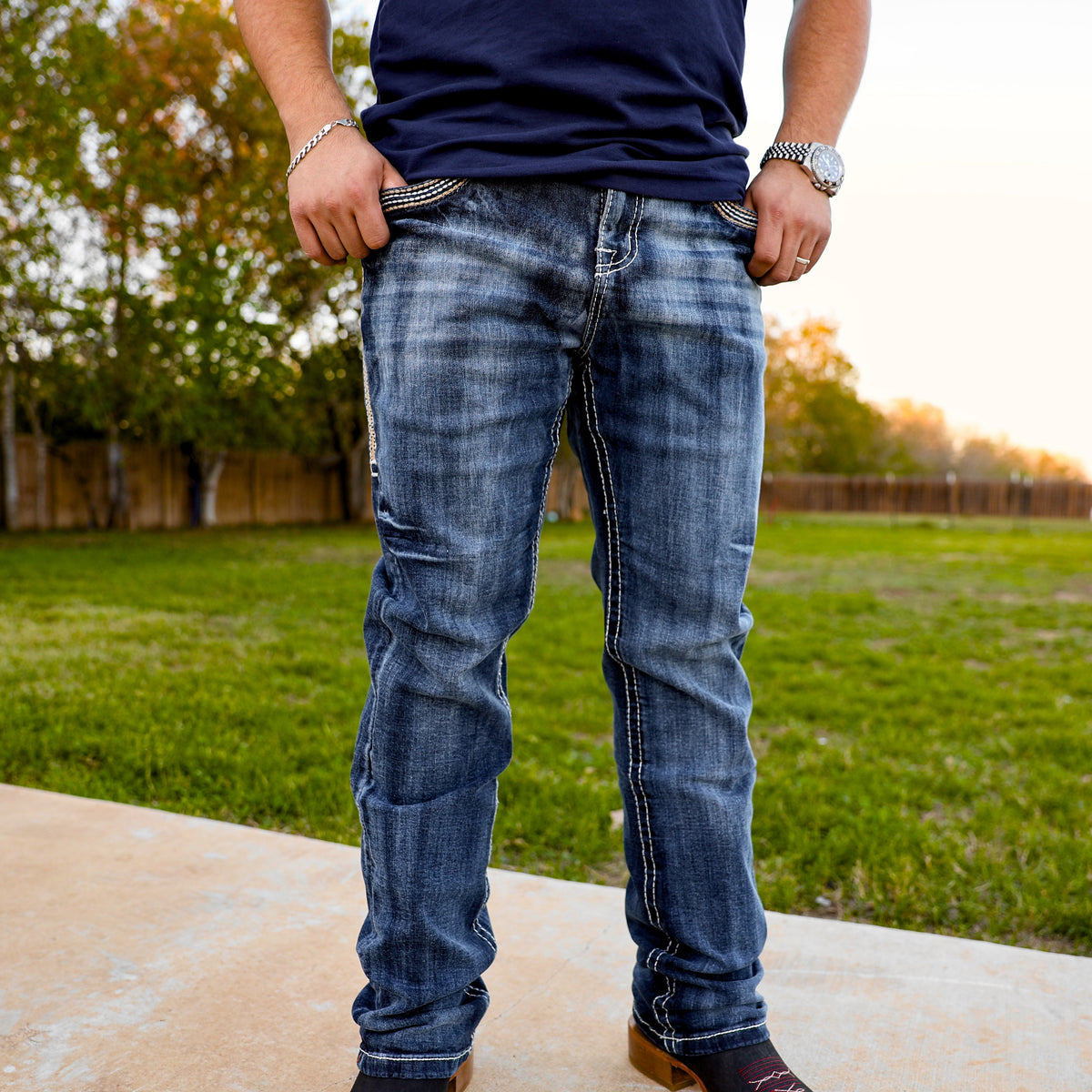 Men’s Straight Fit Blue Jean-047