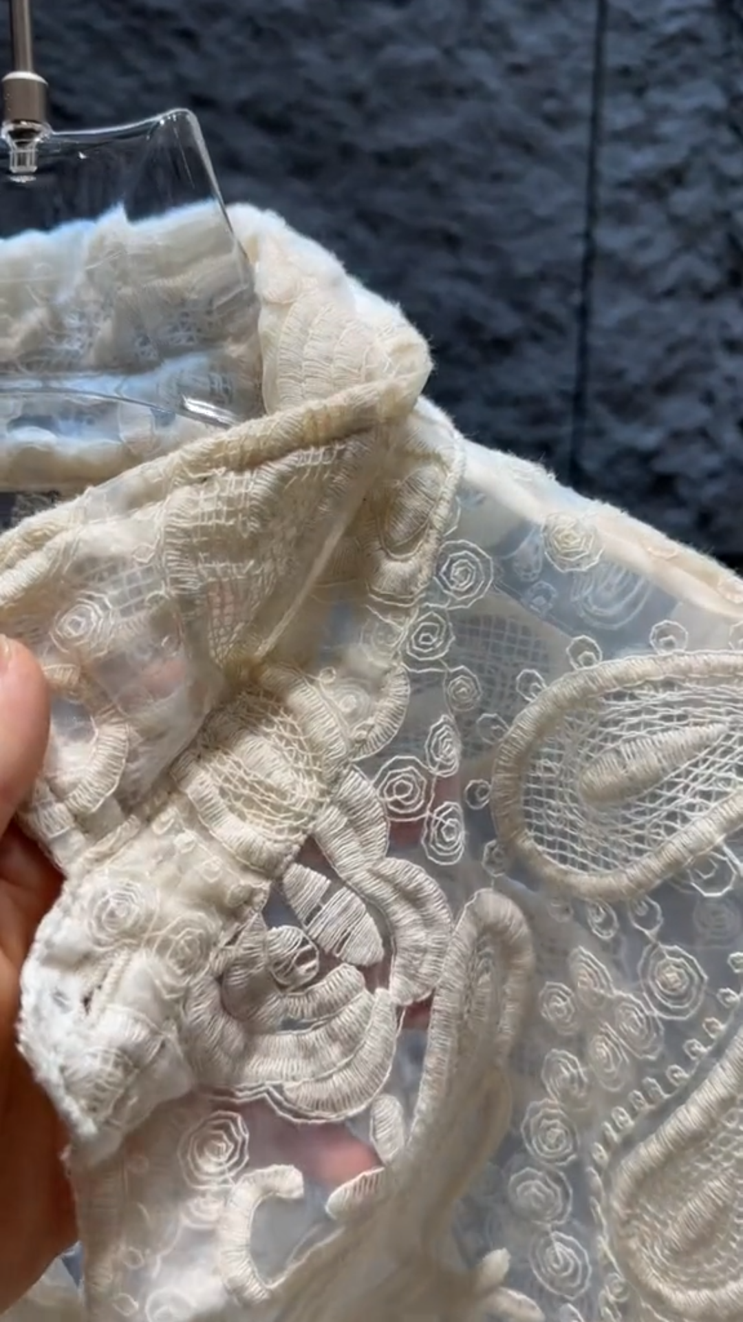 Hollow-Out Embroidered Shirt and Shorts Set
