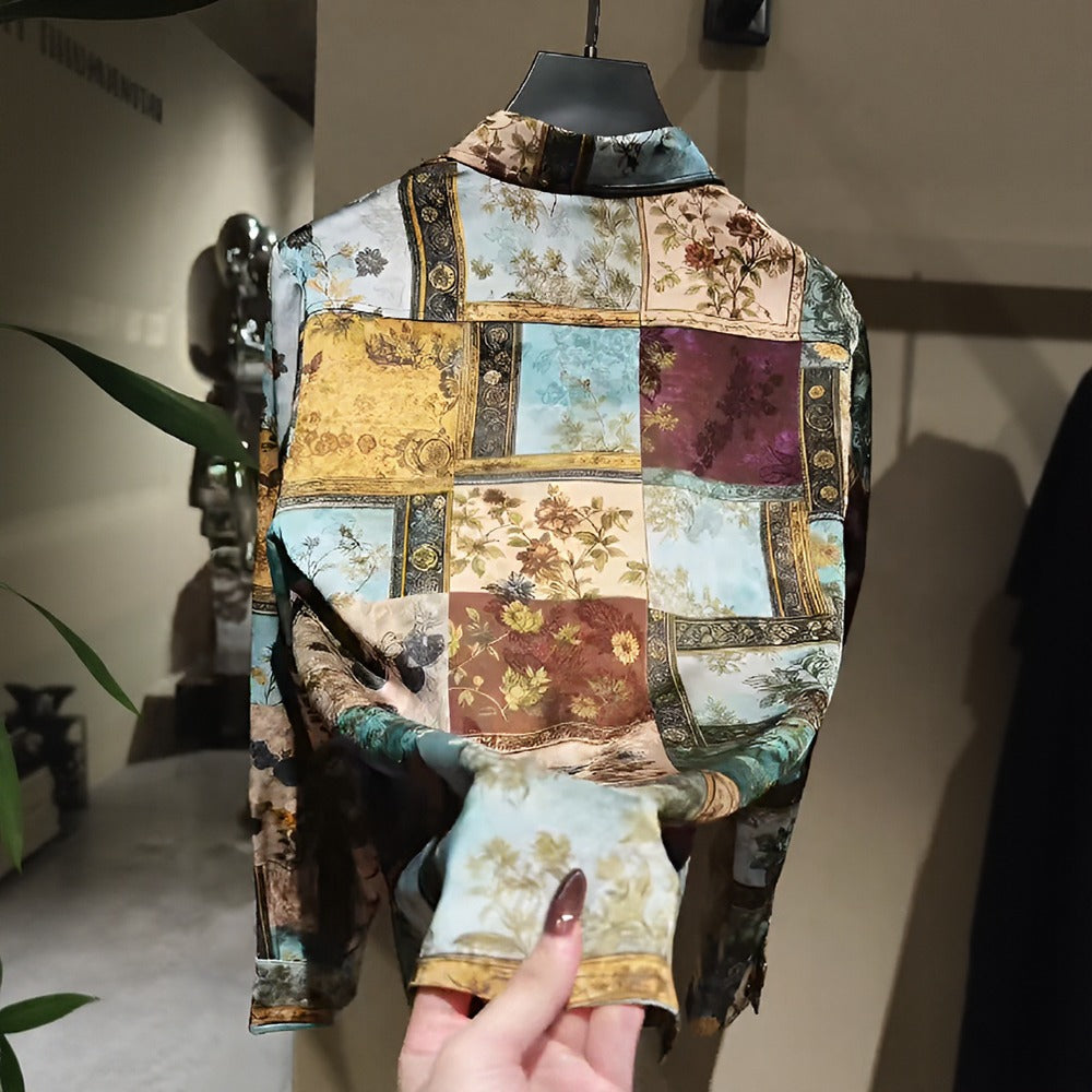 Oil Painting-Style Printed Shirt