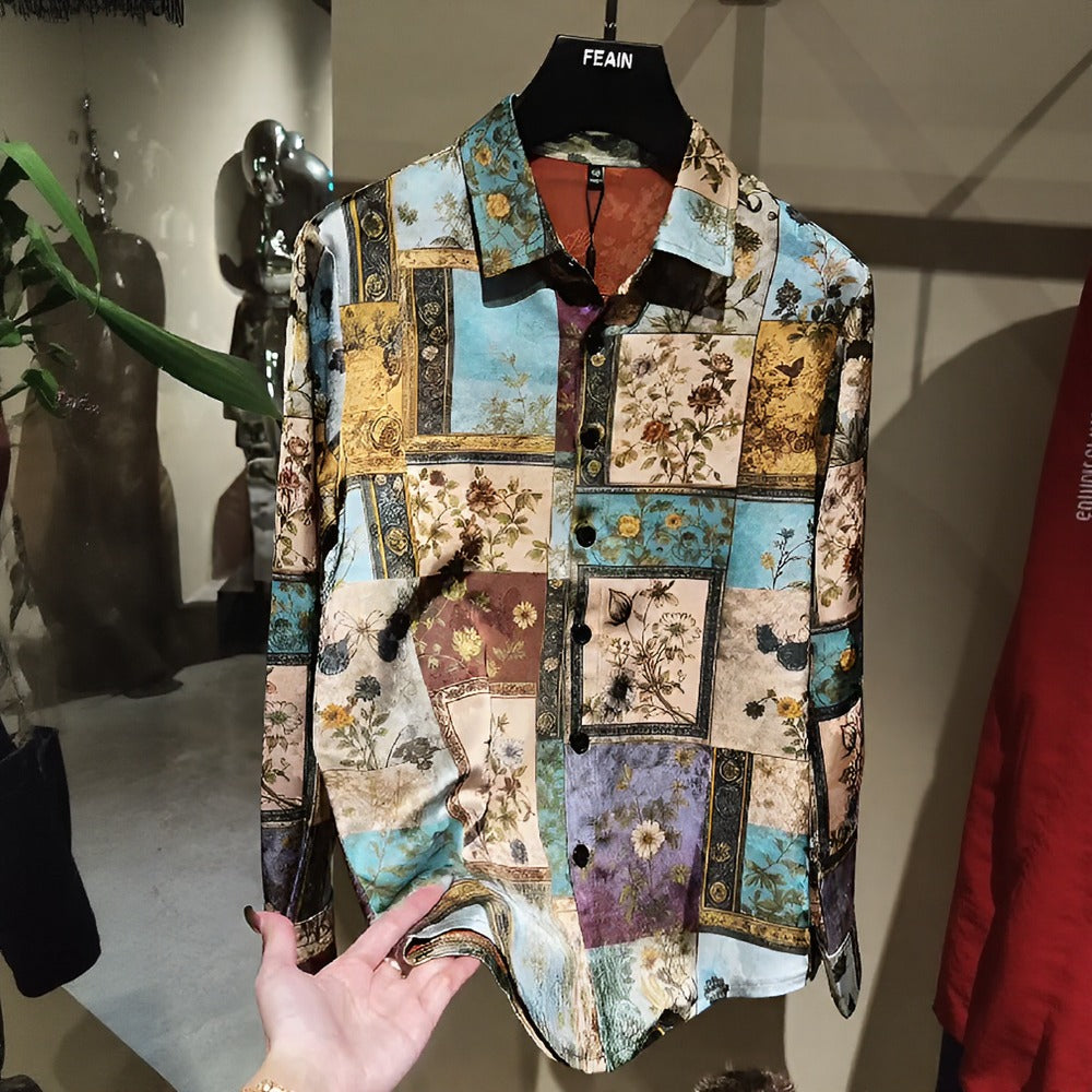Oil Painting-Style Printed Shirt