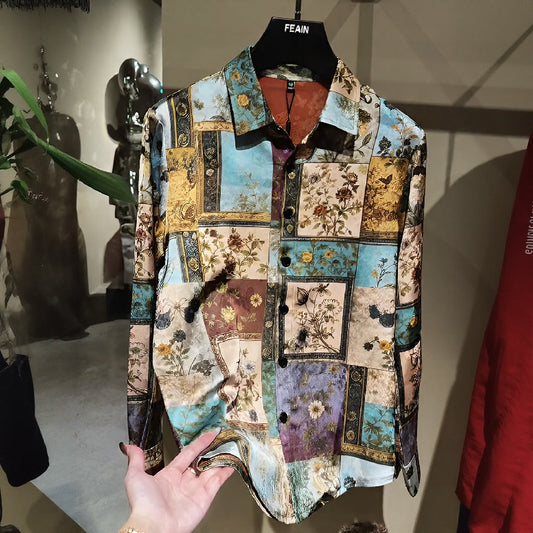 Oil Painting-Style Printed Shirt