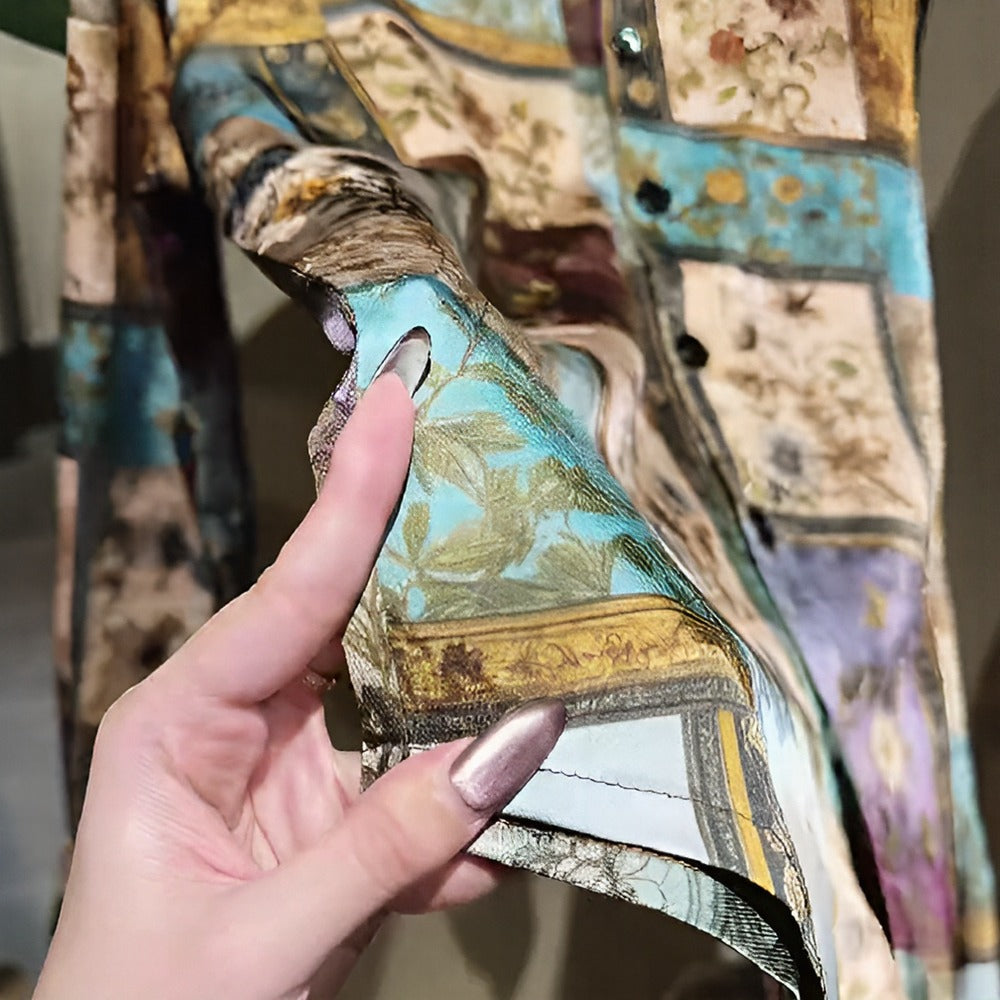 Oil Painting-Style Printed Shirt