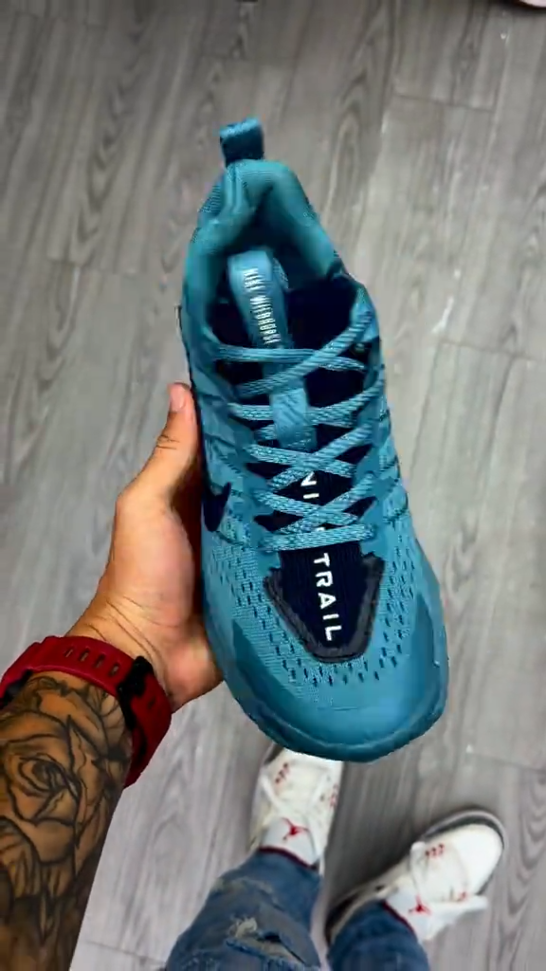 Teal Platform Stretch Sneakers