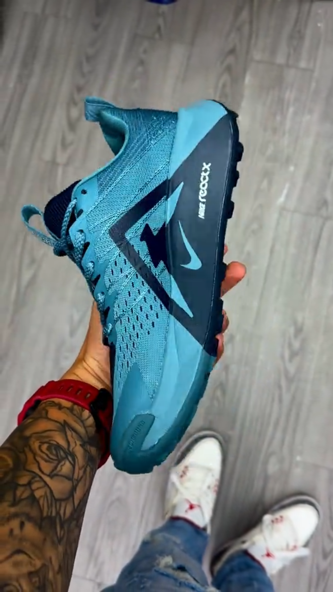 Teal Platform Stretch Sneakers